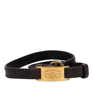 Pre-owned Louis Vuitton Calfskin Small Leather Goods Bracelet Sign It Leather Bracelet