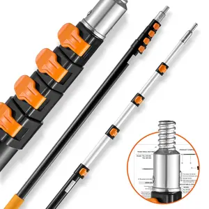 Telescoping Extension Pole 6 To 24 Feet, Multi-Purpose Tool For Painting And Dusting, Adjustable Length Aluminum Reach Pole For Ceilings, Walls, And High Surfaces, Ideal For DIY Projects, Cleaning, Home Improvement