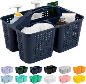 Portable Shower Caddy, Caddy Organizer with Handle, Plastic Shower Basket Hold Soap, Shampoo, Hair Supplies and Beauty Products, Cleaning Supplies Organizer for Home, Dorm, Shelf and Cabinet