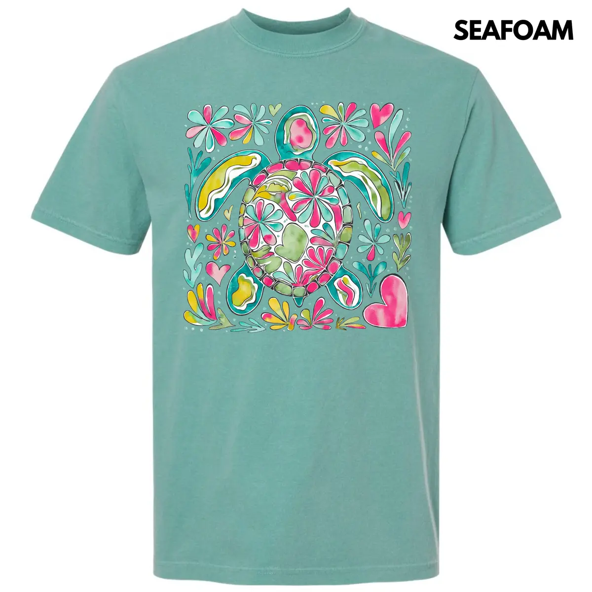 Watercolor Sea Turtle Comfort Colors T-Shirt 'NLB' Watercolor Sea Turtle Comfort Colors T-Shirt 'NLB'