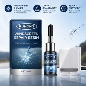 Windshield Repair Resin Kit Quick Fix Glass Chips and Cracks Stop Spider Web Stone Damage DIY Automotive Window Repair Liquid for All Vehicle Types