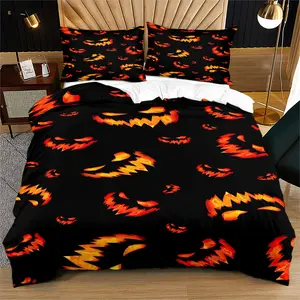 Halloween Pumpkin Bed Sheet Set, Soft Durable Polyester, Includes Pillowcases, Perfect Gift for Kids & Adults, Stylish Bedroom Decor