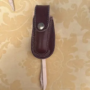 Knife cafe/funda de navaja lisa con puntada de huarache