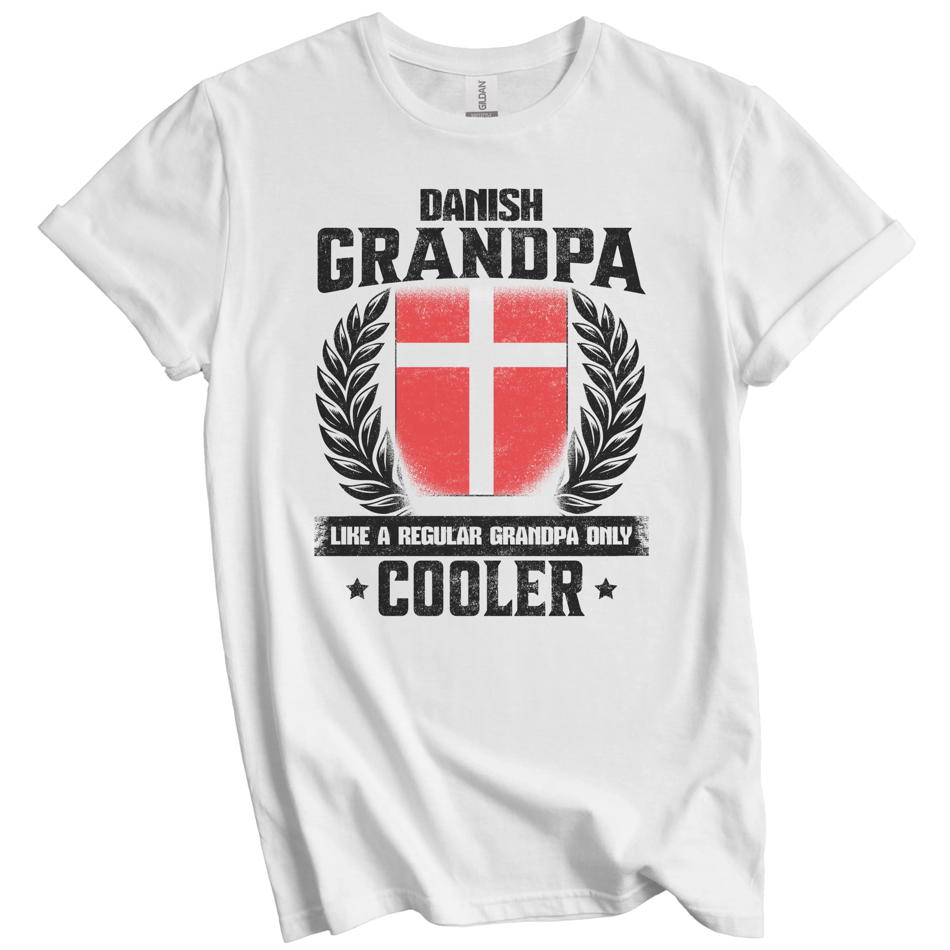 Danish Grandpa Funny Denmark Flag Grandfather Grandparents Day T-Shirt - Danish Grandpa Like A Regular Grandpa Only Cooler
