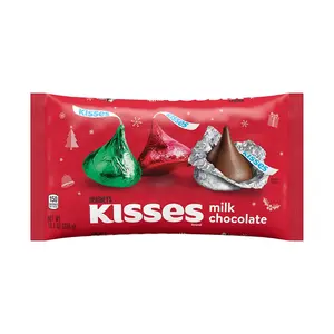 HERSHEY'S KISSES Milk Chocolate, Christmas Candy Bag, 10.1 oz Bonbon Snack Cocoa Dessert Butter Sugar