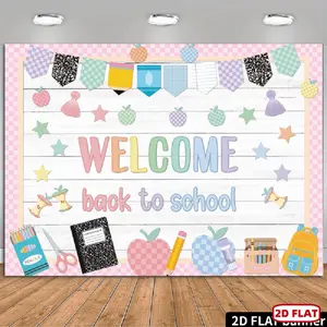 1pc 2D Flat banner Multi- Functional Decorative Bulletin Board Suitable for Home, Office, Classroom- with Dividers, Grid System & Hanging Sections- Portable Board for Parties, Weddings, Birthdays, Back- to- Sc