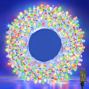 210 LED 4-Color Outdoor String Lights, Seasonal Fairy Lights with 8 Modes, Waterproof Indoor Outside Decoration Lighting for Christmas, Parties, Wedding, Patio, New Year(70FT)