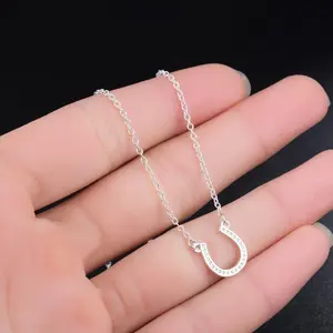 coadipress Stainless Steel Horse Shoe Style U Shaped Necklace Collar Statement Necklace Horse Gifts for Women