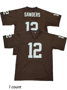 Men's 12 Embroidery Cleveland Football Jersey, Loose Casual Breathable Quick Drying Football Top, Men's Sportswear for Daily Wear