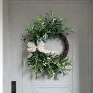 2pc's new faux olive wreath wall hanging home decoration product Door Wreath