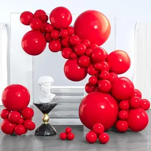 PartyWoo Red Balloons, 100 pcs Matte Balloons Different Sizes Pack of 36 Inch 18 Inch 12 Inch 10 Inch 5 Inch Latex Balloons for Balloon Garland or Balloon Arch as Party Decorations, Red-Y57