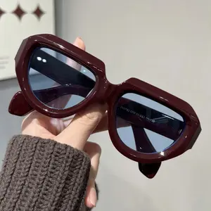 Futuristic Hip-Hop Style Women's Fashion Glasses Oversized Square Frame Dark Brown PC Material Metal Hinges Decorative Functional Eyewear for Everyday Fashion