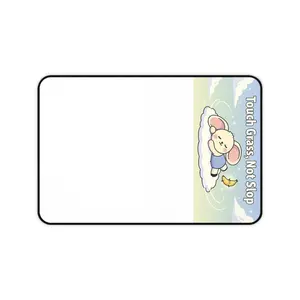 Touch Grass, Not Slop Desk Mat | Pastel Labubuesque Character, Nano Banana, Cozy Aesthetic