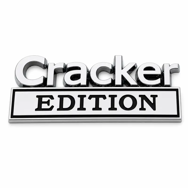 Cracker Edition 3D Car Emblem Badge, Silver Black Tailgate Decal for Car Truck SUV Laptop Toolbox Decor