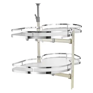 VEVOR Swing Right Blind Corner Cabinet, Pull Out Organizer for 36 inch Width Blind Cabinet, 2 Tier Height Adjustable Swing Tray, Soft Close Kitchen Cloud Blind Organizer, Right OpenSummervibes