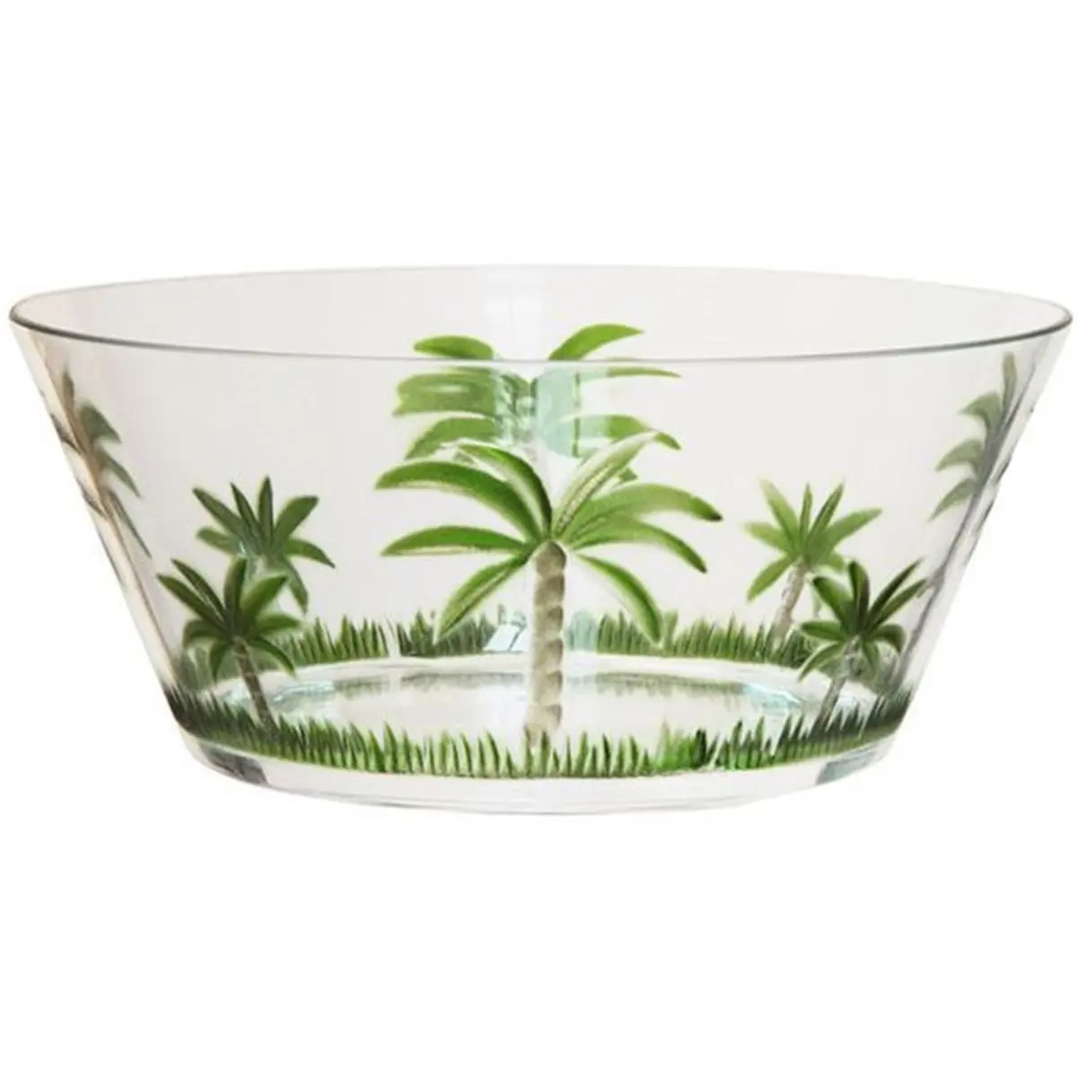 212 MAIN LeadingWare AC-0508 Classic Series Acrylic Plastic Bowl - Colorful Palm Tree Design, Large, Falls Safe for Coastal Home, Backyard Barbecue & Indoor Kitchen Use