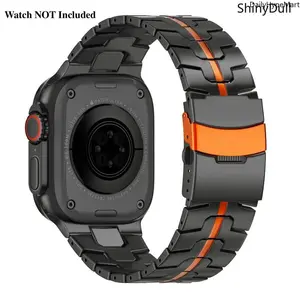 Titanium Metal Apple Watch Band Secure Buckle for 42/44/45/46/49mm Ultra 2 & Series 9-11 Stylish & Durable Accessories