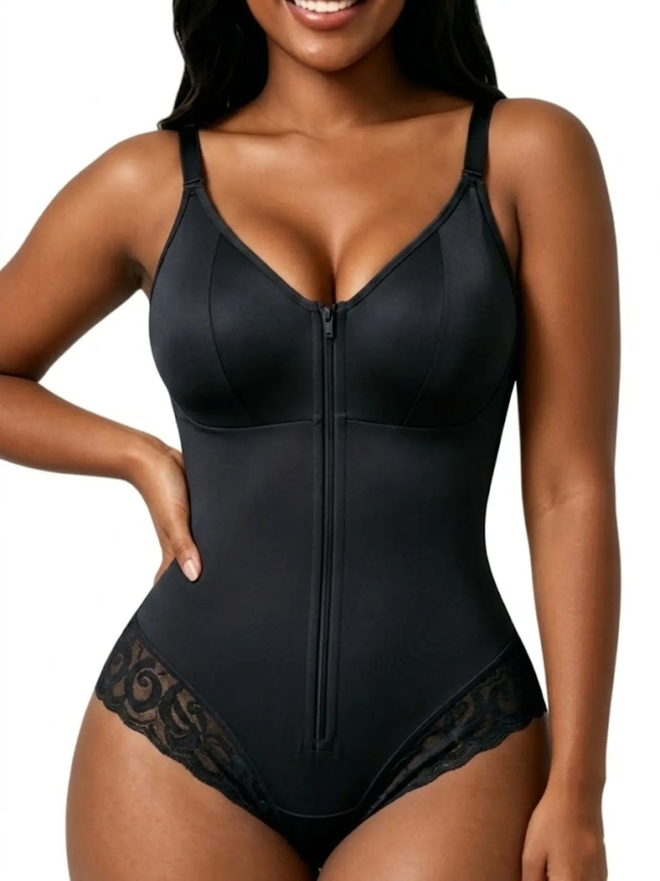 1 Piece Women's Colombian Fajas Full Body Shaper, Shapewear, Adjustable Shoulder Straps & Hook Closure Design, High Compression Bodysuit for Tummy Control and Butt Lifting, Shaping Jumpsuit, Compression Tummy Tuck, Sports, Workouts and Daily Active Wear