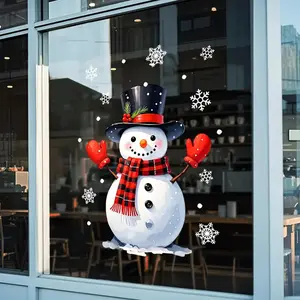 Removable Christmas Window Stickers - Static Clings Santa Snowman, DIY Holiday Decals for Home Tree Showcase
