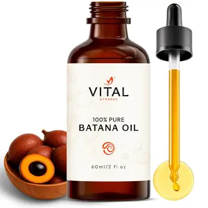 Vital Strands Batana Oil for Hair Growth – 100% Pure & Organic Batana Oil from Honduras – Cold Pressed Raw Scalp & Hair Treatment for Men & Women – 60ml