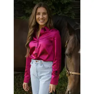 Hot Pink Satin Rodeo Shirt