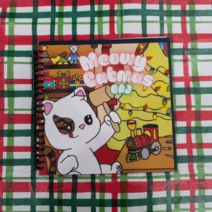 Meowy Catmas spiral bound coloring book