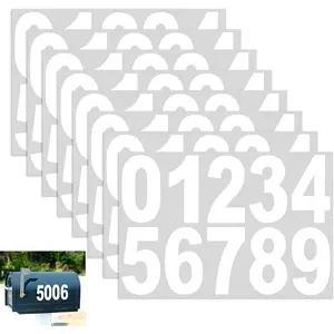 80 PCS 3 Inch Reflective Mailbox Numbers for Outside, Self Adhesive Waterproof Vinyl Number Stickers for Signs, Door, Garbage Bins, House Address