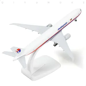 1/300 Boeing 777 Malaysia Diecast Metal Airplane Model with Stand -777 Airplane Model for Adult with Stand (8.3 inches Long) Aviation Enthusiasts Gifts, Desktop Display Decorations
