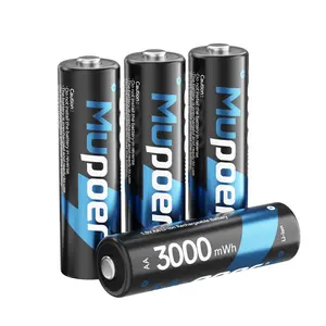 Rechargeable AA Batteries 4,8 Count | Lithium Battery A 1.5V 3000mWh,Double A Rechargeable Battery,Pilas Recargables AA,Li ion Two A Batteries for Blink Xbox Long Lasting Blue