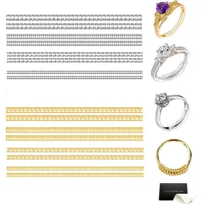 Ring Sizer Adjuster for Loose Rings,16 Pack 4 Size for Different Band Widths, Invisible Guards for Women & Men, Spiral  Tightener Set with Polishing Cloth( & Clear)