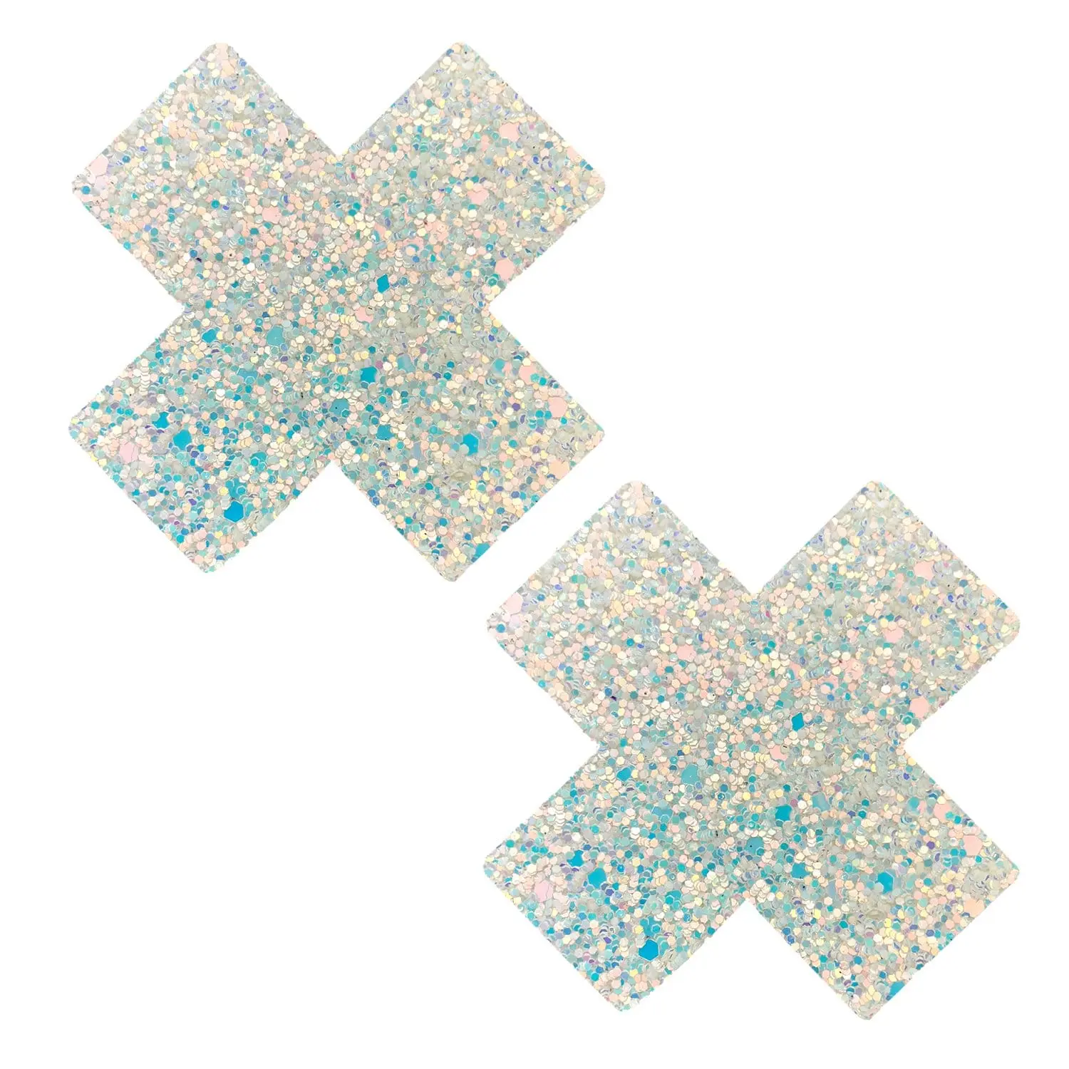 Super Sparkle White Ice Ice Baby Iridescent Glitter X Factor Nipple Cover Pasties