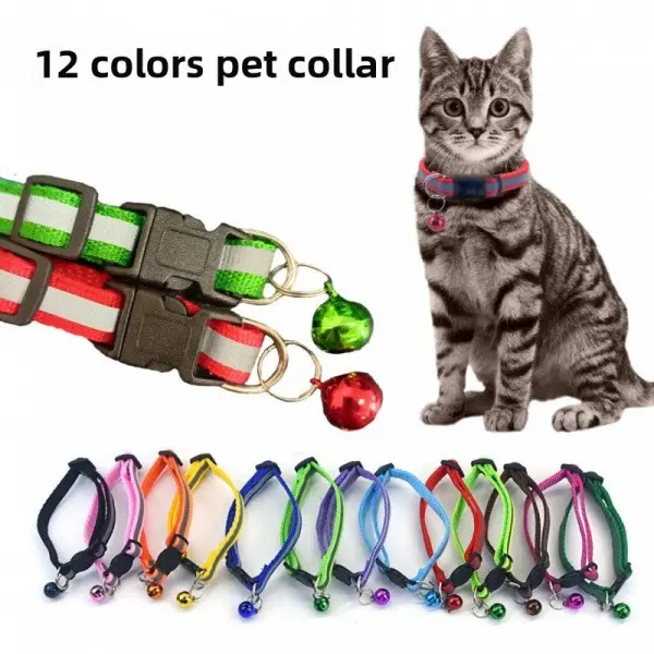 2PS  Reflective Pet Collars ，Black Buckle Collar ，Pet Collars, Reflective Collars, Bell Collars, Cat and Dog Collars