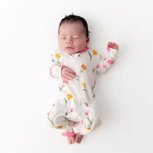 Zippered Romper in Tulip