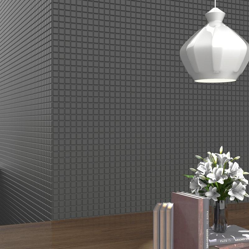 12 x 12 in. Soho Retro Black Matte Unglazed Porcelain Mosaic