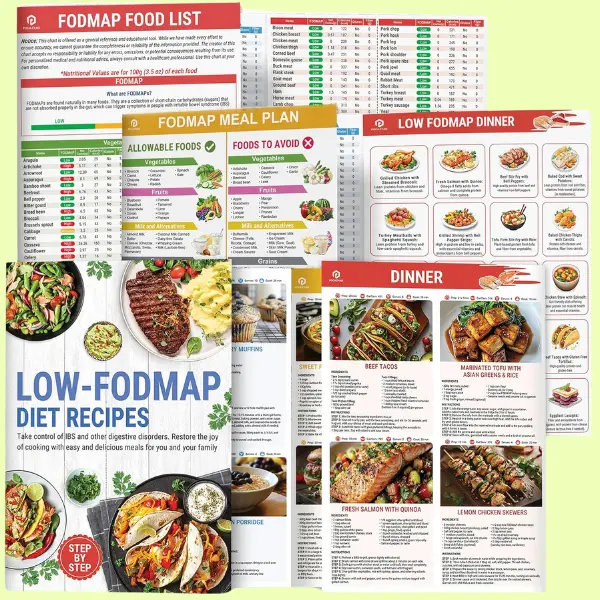 Low Fodmap Diet List of Foods Printable Food Meal Plan Brochure Set 3 Fodmap Chart Annual Edition English Guide for IBS Symptom Relief and Meal Planning