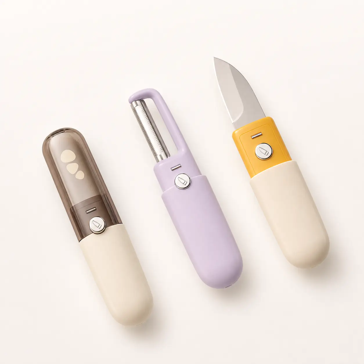 2-in-1 Portable Fruit Peeler & Paring Knife with Safety Cover | Stainless Steel Blade, Compact Travel Kitchen Gadget for Fruits & Vegetables