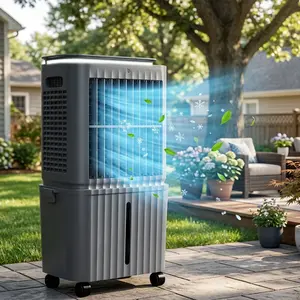 SPZTJK Windowless Room Air Cooler & Evaporative Cooling Fan. 25 Litre Large Capacity Portable Floor Cooler with 3 Speeds, 12H Timer & Remote Control. Energy-Saving Quiet Ice Mist AC Fan for Bedroom, Living Room & Ultimate Summer Family Comfort.