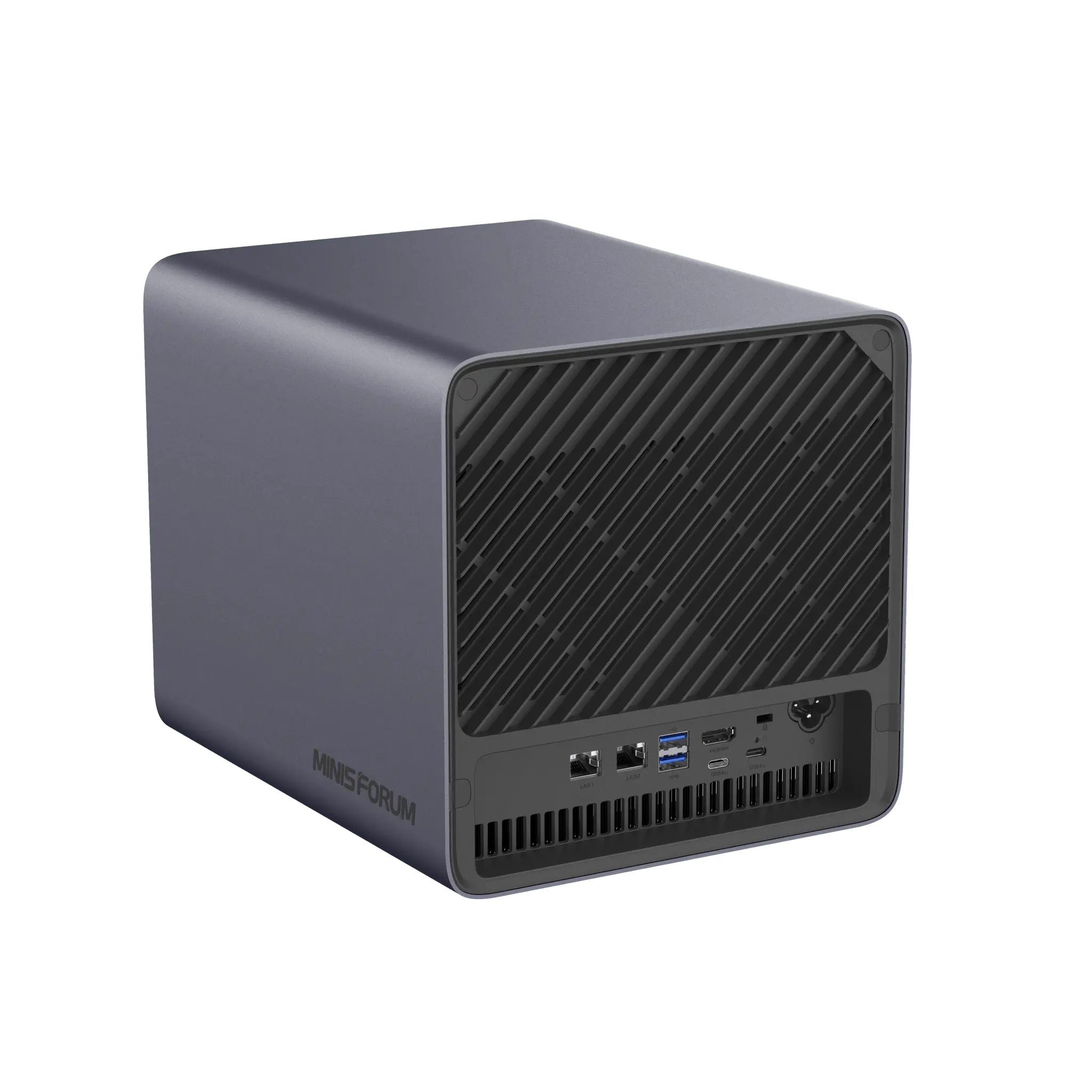 MINISFORUM N5 MAX 5-Bay Desktop NAS, AMD Ryzen AI Max+ 395(16C/32T), Capacity 200TB, 64G LPDDR5x, 128G SSD, 126 Tops, 2x10GbE, 2xUSB4 V2, HDMI, 1xUSB4, 5xM.2 Slots, Network Attached Storage(Diskless)