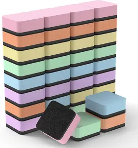 MaxGear Whiteboard Erasers Magnetic, 36 Pack Mini Dry Erase Erasers for Chalkboard, Strong Cleaning White Board Erasers Bulk for Office Classroom, Magnetic Backing, 6 Macaron Color, 2 x 2 x 0.6 Inch