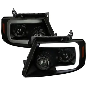 2004-2008 Ford F-150/ 2006-2008 Lincoln Mark LT Switchback Sequential LED C-Bar Projector Headlights (Black Housing/Smoked Lens)