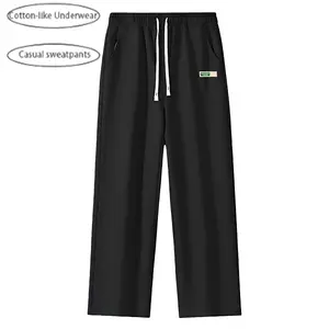 1 Piece Fleece Sweatpants Solid Color Jogger Pants Men's Regular Fit Drawstring Waist Athletic Pants For Casual Wear Polyester Menswear Trouser Motocross Beige Plain