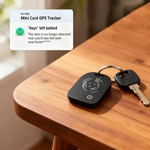 Mini IP67 Weatherproof Card GPS Tracker Finder Tag, No Monthly Fee Anti-Theft Device, Works with Find My iOS, Hidden Anti-Loss Card GPS Tracker for Car