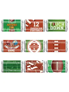 New Super Bowl Gift Candy Chocolate Copper Paper Stickers, Football Party Supplies, Perfect for Celebrations and Events