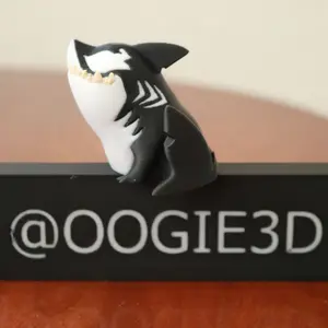 Symbiote Jeff the Land Shark- Cute 3D Printed Keychain