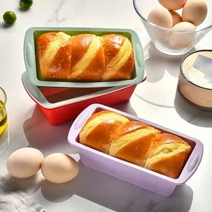2pcs, Silicone Loaf Pan, Non Stick Easy Release Rectangle Silicone Cake Pan for Baking Bread, Flexible Silicone Baking Mold And Bread Mold, Toast Pan, Brownie Loaf Pan, Cake Mold