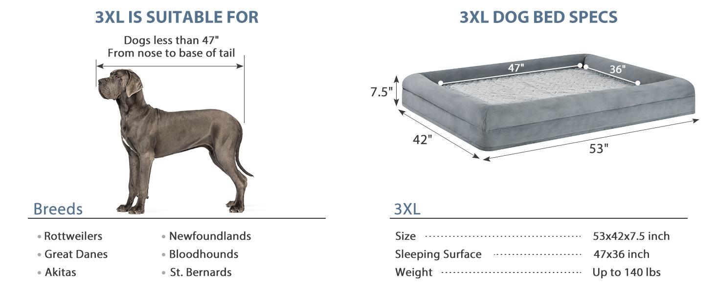 Large Orthopedic Dog Bed - Snap-On Modern Plain Design, Egg Sponge Egg-Crate Pressure Relief, Washable Couch with Removable Waterproof Velvet Cover, Skin-Friendly Bolster-Sides for Joint Relief & Comfortable Private Space, Puppy Bed, 45 X 35 X 7 Inches