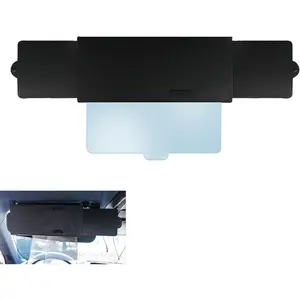 Sun Visor Extender for Car with 2 Side Sunshade, Polarized Car Sun Shade Extension Attachment with Anti-Glare Lens Blocks, Clips and Flexible Straps Design, Adjustable Sunshade Accessories