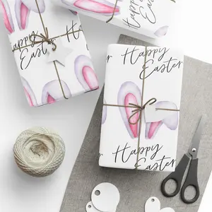 Charming Happy Easter Bunny Rabbit Ears Premium Eco-Friendly Decorative Gift Wrapping Paper