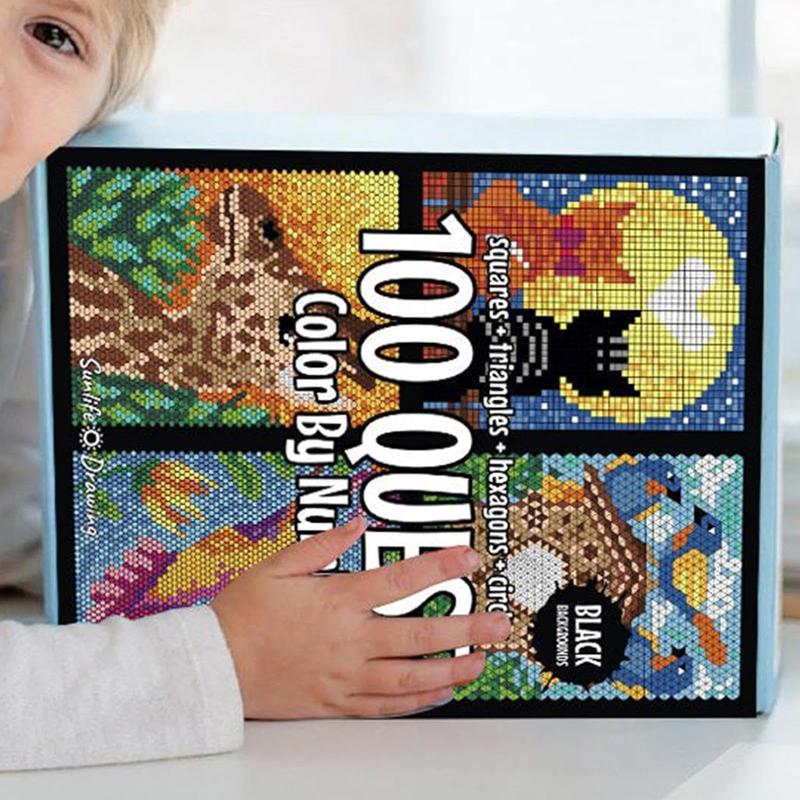 100 Questt Color-by-Number Book, 1 Count Large-Print Color-by-Number Coloring Book, Party Gift for Adults #TOP PICKS