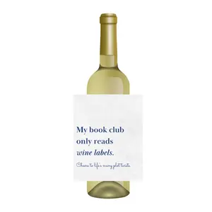 "My Book Club Only Reads Wine Labels" Large Wine Label